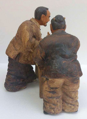 石湾公仔喜庆夫妻人物赐福工艺品