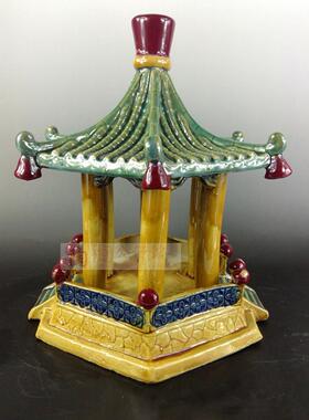 盆景假山鱼缸微景观大六角亭