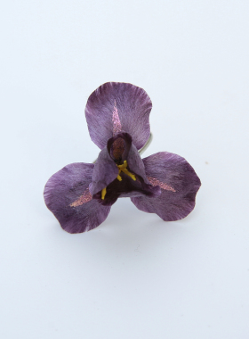 非遗手工紫色鸢尾绒花戒指