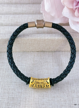 金名媛珠宝 足金999饕餮图腾转运珠黄金手链送男友送老公生日礼物