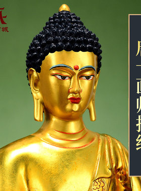 全鎏金药师八佛精工铜像摆件