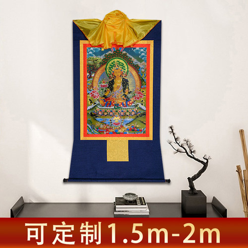 地藏王菩萨唐卡装饰挂画西藏高清印刷镀金室内玄关佛画像 - 图2