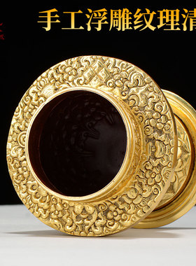 尼泊尔鎏金鎏银米盒摆件