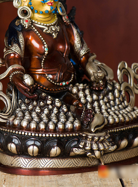 桌面摆件紫铜镀银10寸