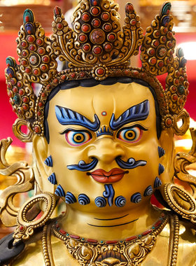 全鎏金黄财神铜佛像摆件