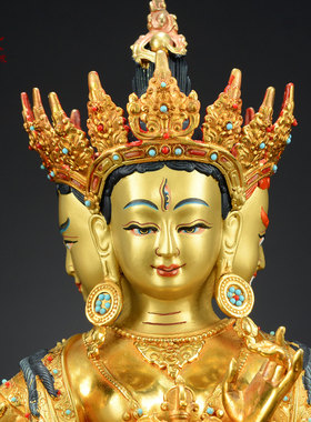全鎏金尊胜佛母铜像摆件