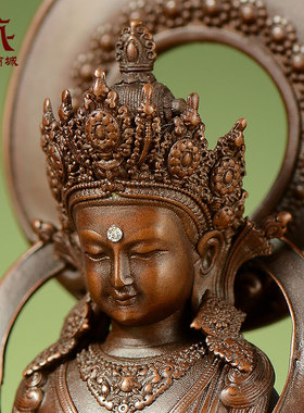 全鎏金长寿佛铜像摆件