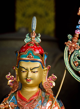 莲花生大士铜像家居摆件