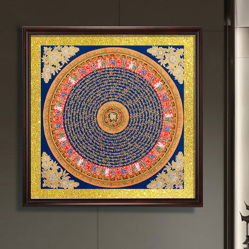 唐卡坛城挂画尼泊尔手工天然矿物颜料家居装饰画 - 图2