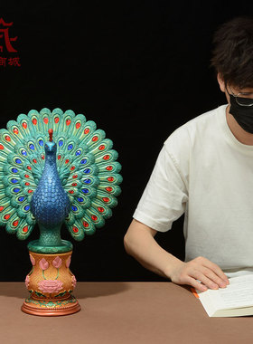 树脂孔雀家居装饰摆件