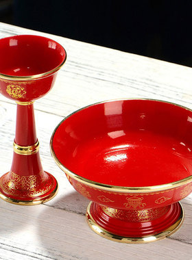 铜彩绘水杯摆件中式客厅国产