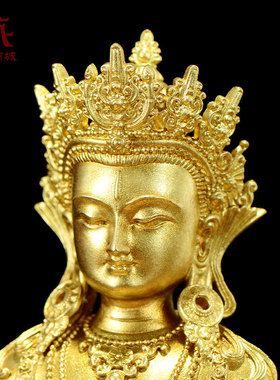 全鎏金常寿佛铜像摆件