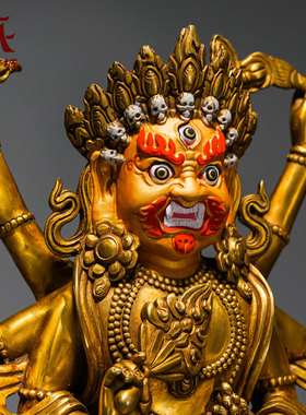 六臂玛哈嘎拉铜像摆件