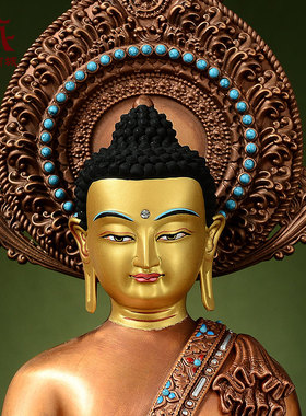 古铜释迦牟尼铜像摆件家用