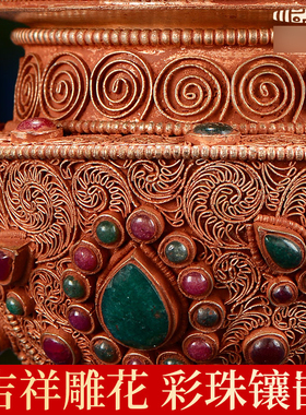 铜制摆件中式室内掐丝镶嵌宝石