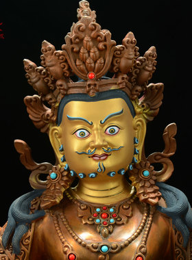 紫铜黄财神铜像桌面摆件