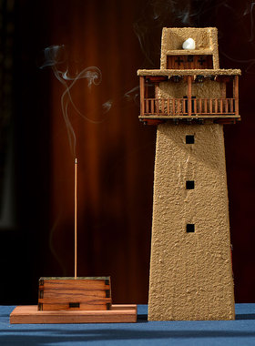 藏村文创云上香碉创意立式香炉办公室茶室沉香檀香香托香座摆件