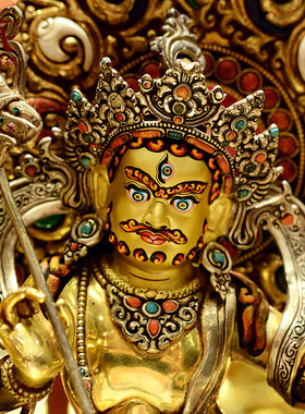 尼泊尔进口财宝天王铜像