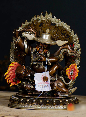 尼泊尔手工宁玛三根本铜像