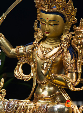 文殊菩萨藏传尼泊尔铜镀金