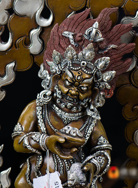 尼泊尔手工1尺青铜摆件