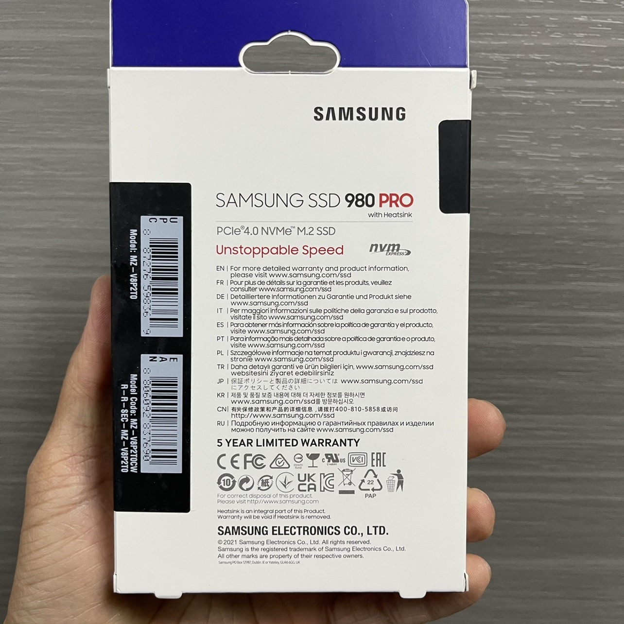 Samsung/三星 980PRO固态2T/1T高速SSD固态硬盘NVME散热版M2 - 图0