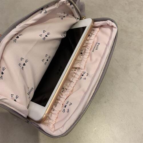 猫咪造型手机包卫生巾包便携补妆包plus大屏手机包 - 图1