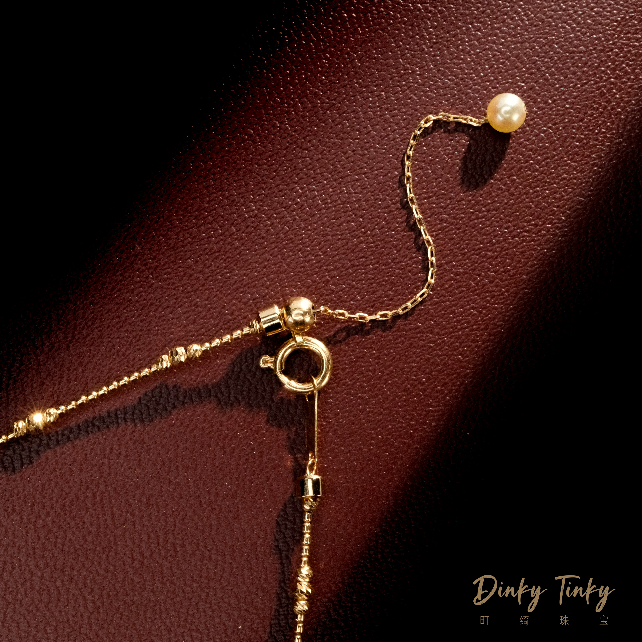 【TINKY】18k海水akoya3-4瓦片缠绕项链 DSL916 - 图2