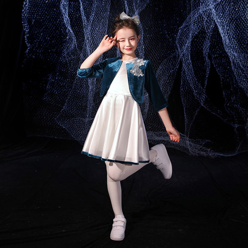 六一儿童合唱服装演出服男女童礼服中小学生表演朗诵纱裙大合唱团 - 图0