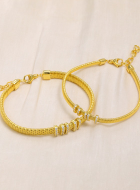 满天星银色素圈手链女新款拉丝简约冷淡风小众设计古风百搭高级感