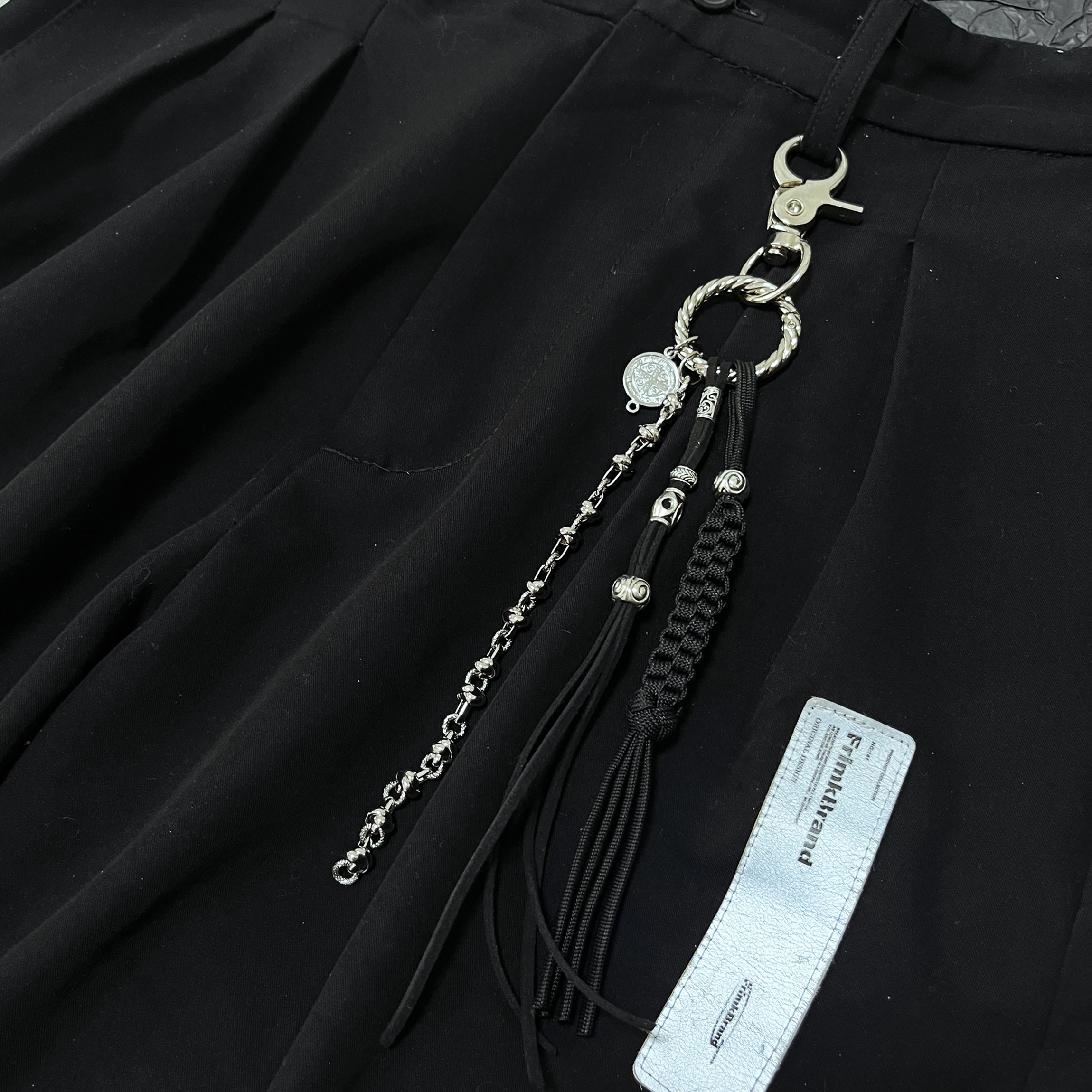 cleanfit原创手工串珠编织裤链挂饰配件腰间饰品挂饰金属质感配饰