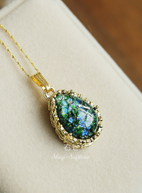 石七印象派西洋欧珀稀有吊坠古董