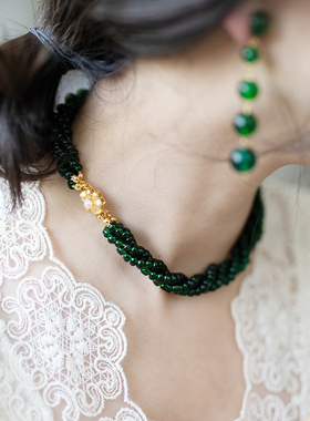 小众设计vintage中925老琉璃饰品