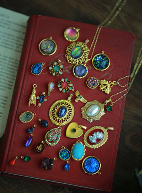 vintage复古项链琉璃925纯银古董