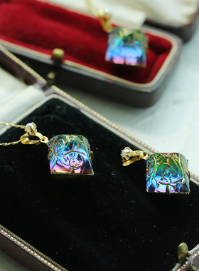 琉璃项链复古宫廷原创幻彩雕花