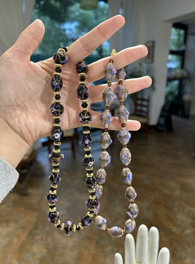 裱花琉璃女法式复古项链