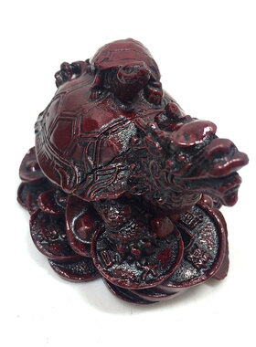 树脂母子摆设办公室饰品龙头龟