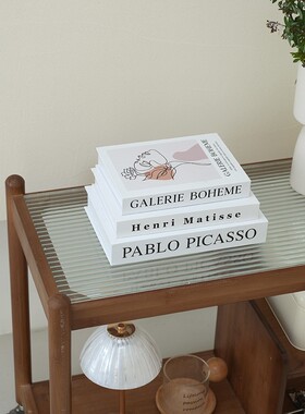 简约艺术家仿真书摆件时尚抽象插画咖啡桌假书酒店样板房展示模型