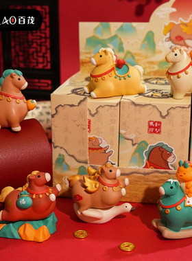 原创新年唐风小马萌态系列树脂摆