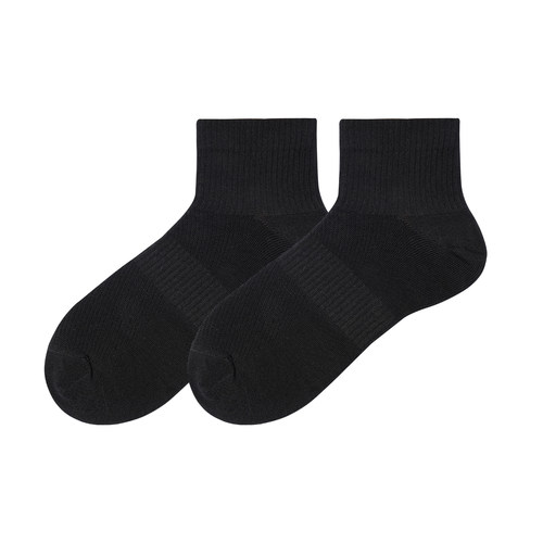 3双装男士休闲袜吸汗透气棉袜短筒袜纯色黑白蓝春夏季薄款袜子男 - 图3