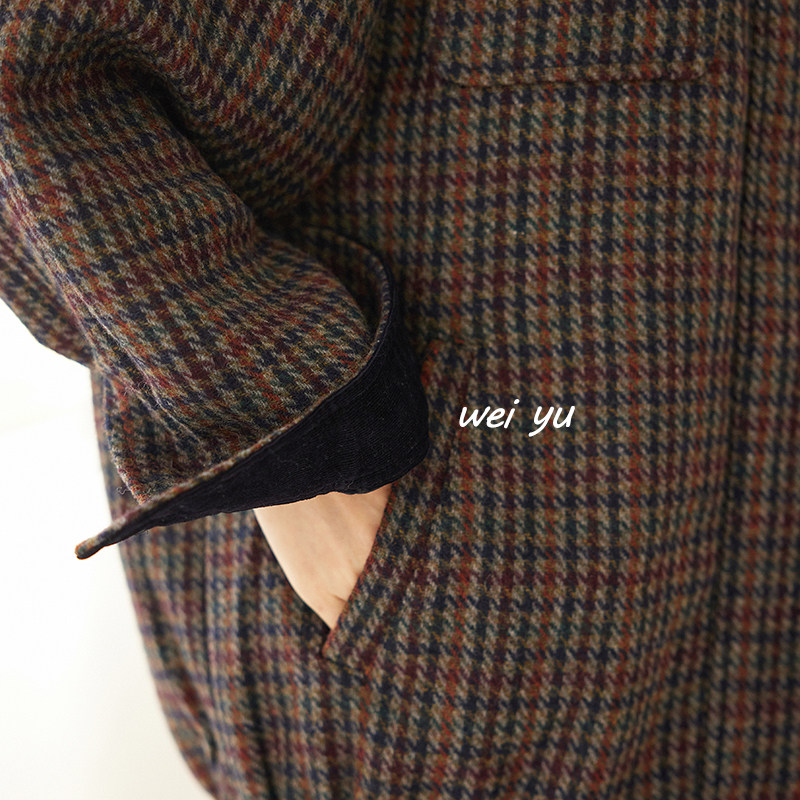 薇语大码女装高级感格子毛呢外套夹克2025秋冬新款上衣女呢子风衣,淘宝优惠券,粉丝福利购,淘宝优惠卷