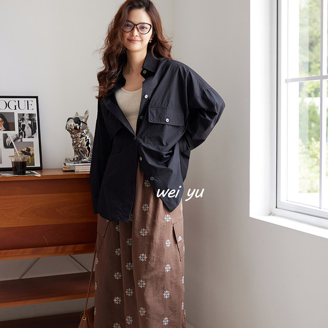 Plus size women's printed skirt 2025 spring and autumn new style