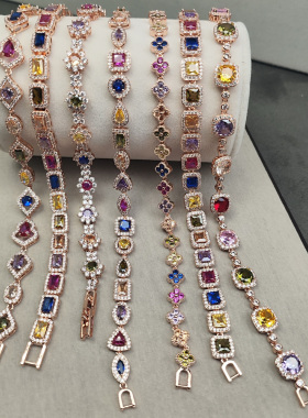 满钻网球羽毛球链彩钻闪钻手链