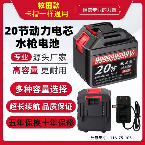 水枪锂电池21v高压洗车机电动工具角磨机电链锯点扳手30节万能型v - 图2