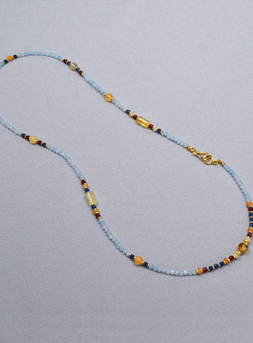 设计师原创中国风小众复古真石串珠流苏可拆卸一款多戴项链毛衣链