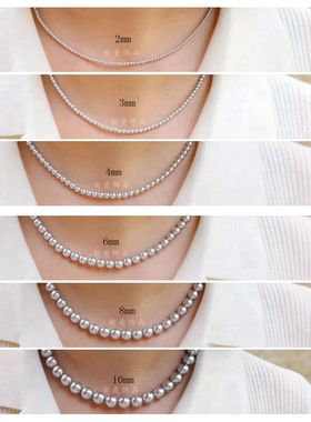 灰色项链小米珍珠女仿真多麻项链