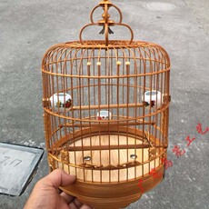 Клетка для птиц 清远广式雕花竹节小笼子芙蓉金青鸟笼竹笼竹笼绣眼笼配件广笼波笼