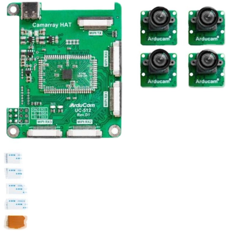 Arducam 12MP*4 Quadrascopic Camera Bundle Kit for Raspberry - 图0