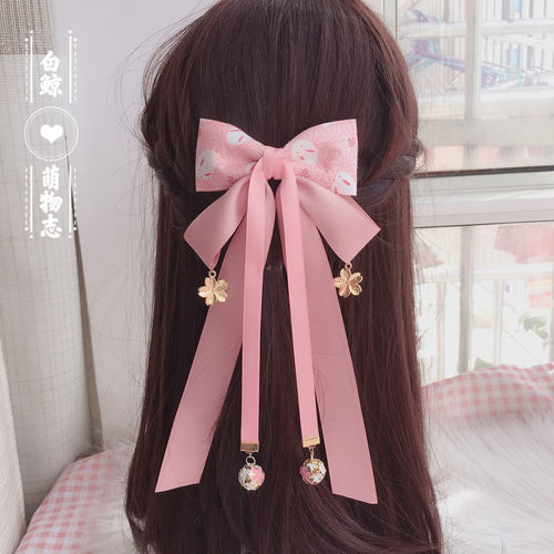 日式和风发饰小物原创Lolita蝴蝶结发夹饰品洛丽塔古风流苏头饰 - 图0