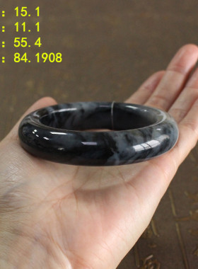 55.4墨玉籽料手镯和田玉朕®